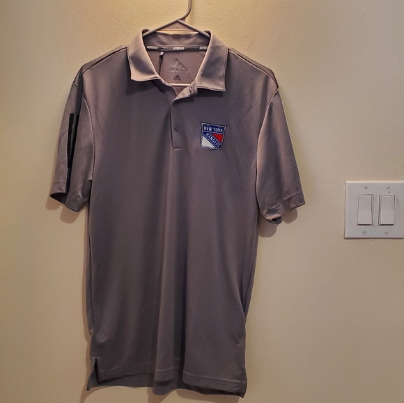 SOLD ! Adidas NY Rangers Gray NWT Polo Small - Picture 2 of 12
